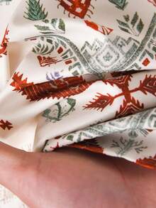 Rusticease 女士休闲宽松度假植物印花V领连衣裙 - 彩色 - 查看 7