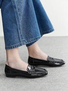 CUCCOO BIZCHIC 女士方头休闲通勤百搭鞋 - 黑色 - 查看 4