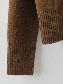 Franclia Women's Autumn/Winter Cardigan Long Sleeve Sweater And Long Skirt 2-Piece Set - Brown - View 3