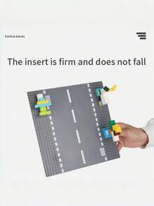 一套迷你尺寸塑料创意积木城市建筑场景T型路口底座多色拼装玩具，适合成人收藏家、家庭办公室展示、DIY模型套件建筑套装，创意乐趣减压拼装项目 - 灰色 - 查看 3