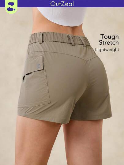 OutZeal 女士户外短裤 夏季徒步露营 防水轻便 带口袋
