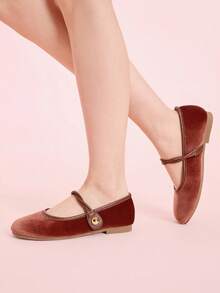 CUCCOO DOLLMOD Mujeres Casual Versátil Commute Simple Hebilla Planos - Óxido marrón - Ver 4
