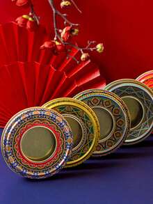 Cirelle 1 Hộp quà nghệ tây - Hộp đựng tròn kín dùng để đựng cà phê Ả Rập, gia vị, hộp trang trí rỗng cho nhà bếp, thiết kế truyền thống. - Nhiều màu - Xem 6