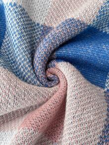 EMERY ROSE Áo len cổ tròn kẻ caro phối màu giản dị, thích hợp cho mùa Thu/Đông. - Màu xanh lam - Xem 7