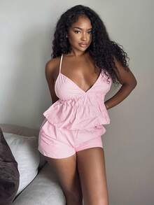Alexandranx Summer Vacation Outfits Beach Two Pieces Set Women Island Vacation Outfits  Two Piece Set - Pink - View 3