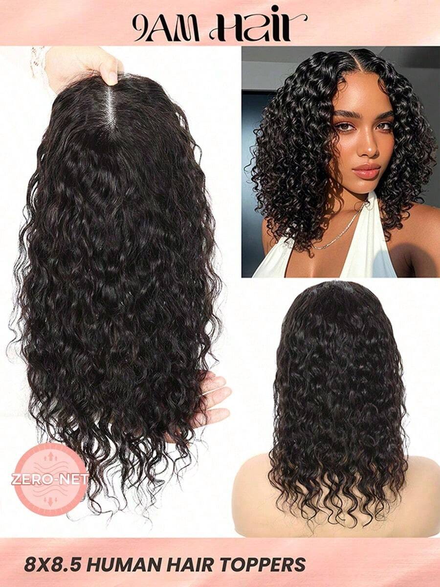 ZERO-NET Natural Black Topper Hair Lace Human Hair Toppers For Women Clip In Hair Extensions Daily Use - Natural Black - View 1