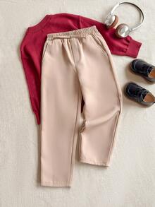 PrepCrw Young Boys' Khaki Slant Pocket Slim Fit Pants - Khaki - View 3