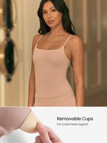 GLOWMODE FeatherFit™ Hip Length Basic Tank Top Low Impact Yoga Pilates Studio Daily Removable Cups  Spring Summer - Dusty Pink - View 3