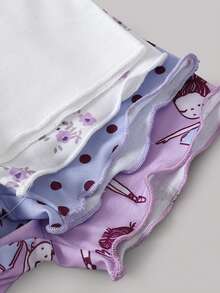 SHEIN 8pcs/Set Baby Girls 0-3 Years Spring/Summer Casual Daily Wear Cute Ballet Girl Sleeveless Tee Shirt & Shorts 8pcs Outfit Set - Mauve Purple - View 6