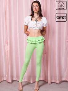 COUREZ Lana Puffball Short Sleeve Top /Summer Tops Y2K Cotton Vintage - White - View 1