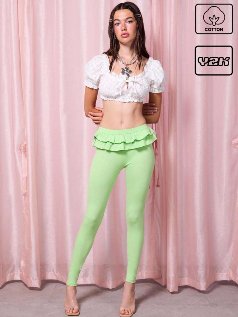 COUREZ Lana Puffball Short Sleeve Top /Summer Tops Y2K Cotton Vintage - White - View 1