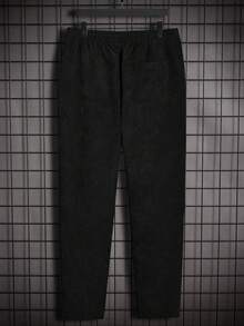 EASEVO Plus Size Men's Fitted Shirt And Pants Set - Black - View 9
