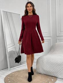 EMERY ROSE Robe femme à manches longues coupe slim décontractée, convient pour l'automne/l'hiver