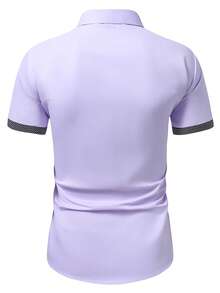 Manfinity Mode Chemise à manches courtes décontractée pour hommes avec patchwork