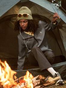 In My Nature 女士休闲多功能户外拉链外套 - 灰色 - 查看 6