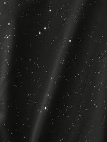 ROMWE MEN Prep 男士宽松短款运动衫，亮片装饰运动衫，街头潮流 - 黑色 - 查看 5