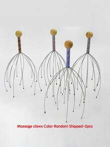 章鱼头部按摩器，手持式头部按摩工具，放松和提神头部，一款特殊的头部抓挠和按摩工具，带有爪子，可疏通和按摩头部，易于清洁和携带，放松身心，是馈赠佳品（颜色和款式随机）。 - 彩色 - 查看 13
