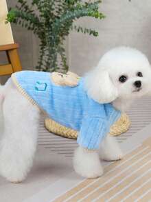 PETSIN Gilet e felpa con cappuccio in velluto morbido e caldo per animali domestici, adatto per cani, gatti e piccoli animali, da indossare sia in casa che all'aperto, con fibbia di trazione, per l'autunno/inverno - Multicolore - Visualizzare 7