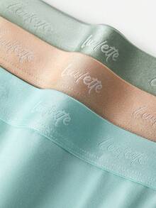 LUVLETTE Bộ 3 quần đùi nữ cỡ lớn, chất liệu cotton thoải mái, cạp cao, có logo. - Nhiều màu - Xem 4