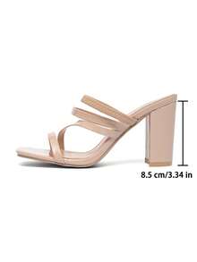 CUCCOO SZL Fashionable Apricot Color Dual-Wear High Heel Sandals, Suitable For Commuting, Dating, Gatherings, Parties, Weddings And Other Occasions Prom Heels Summer Shoes - Apricot - View 4