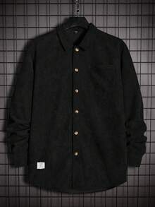 EASEVO Plus Size Men's Fitted Shirt And Pants Set - Black - View 11