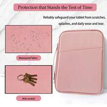 Tablet Sleeve Case / IPad Carrying Case Compatible With IPad , Kindle , Compatible With Samsung Galaxy And Android Tablets , Waterproof With Handle And Front Pocket (Pink) - Pink - View 6