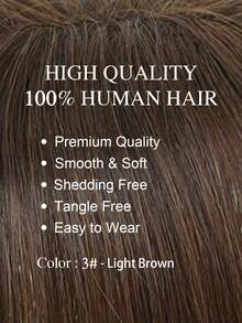 10英寸直发假发片，女士真人发假发片，适合头发稀疏的女性，带刘海，夹式设计 - S3 - 查看 2