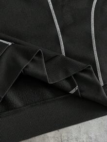 AXEPEAK 男士时尚简约撞色缝线连帽衫，百搭