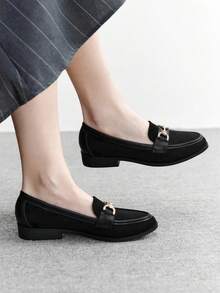 CUCCOO BIZCHIC 女士手工系带平底乐福鞋 - 黑色 - 查看 2