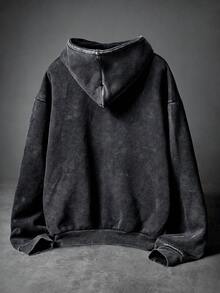 PAVTROS Áo Hoodie nam phong cách đường phố, thiết kế chắp vá phá cách, thích hợp cho các lễ hội âm nhạc ngoài trời, dạo phố, quà tặng cho bạn trai/chồng, kỷ niệm, màu đen. - màu đen - Xem 3