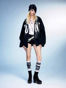 Sugerpunk 女士时尚百搭通勤厚底粗跟高跟踝靴 - 黑色 - 查看 5