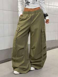 StreetHx 女士街头风字母印花工装裤