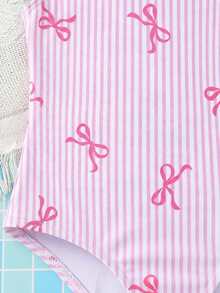 SHEIN Young Girl Cherry Print One-Piece Swimsuit