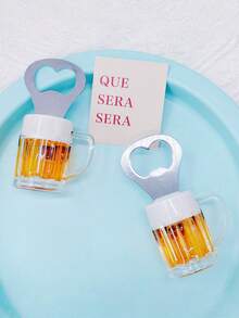 1/2/3个装磁性啤酒开瓶器，马克杯造型，适用于酒吧、冰箱等场所，不锈钢材质，厨房配件，带开瓶器盖的啤酒杯，趣味啤酒伙伴 - 亚克力磁性悬挂式开瓶器，带冰箱磁铁，装饰酷炫独特的生日礼物系列，趣味礼品和家居装饰，是啤酒爱好者、家庭酒吧、派对和送礼的理想之选，Imanes Nevera - 彩色 - 查看 2