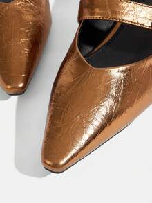 CUCCOO TILAWA Chaussures plates polyvalentes à bout pointu pour femmes - Bronze - Voir 6