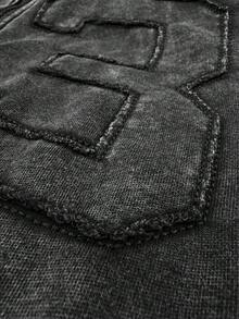 PAVTROS Manfinity Streetrush Men Number Graphic Hooded Sweatshirt Sweatshirt - Black - View 2