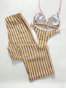 Swim Chiccia Bộ bikini kẻ sọc kiểu dáng thường ngày dành cho nữ, thích hợp cho kỳ nghỉ biển. - Nhiều màu - Xem 2