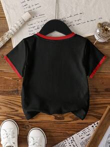 HELLO KITTY AND FRIENDS | SHEIN 女童夏季休闲猫咪樱花印花边饰短袖T恤 - 白色 - 查看 2