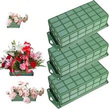 1/2/3/4/6 Bolsas de bloques de espuma de flores en forma de jaula, caja de suspensión de espuma de flores rectangular, soporte de placa de espuma de flores duradera, adecuado para bodas con flores, decoración de jardín interior y exterior, actividades empresariales - Verde - Ver 2