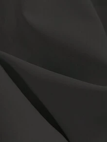 Franclia Elegant And Simple Round Neck Black Slim-Fitting Flying Sleeve Dress With Cinched Waist And Invisible Zipper At The Back, Women's Wedding Mid-Length Guest Dress - Black - View 4