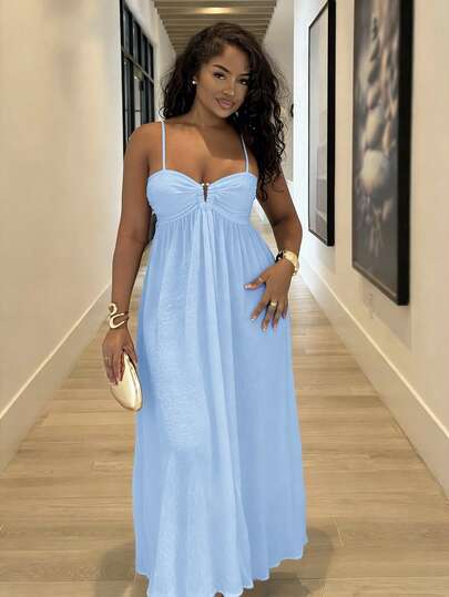 Alexandranx Women's Pleated Sleeveless Dress, Vacation Style,Spring&Summer,Summer Outfits For Women,Beach Outfits For Woman,Women,Spring Break,Concert Outfit Women,Boho,Rave Outfits,Tropical Vacation, Festival,Romantic Summer Dresses For Women Boho Dresses For Women Tropical Dresses For Women Women Dresses Vacation New Arrivals Women Dress Vacation Dress