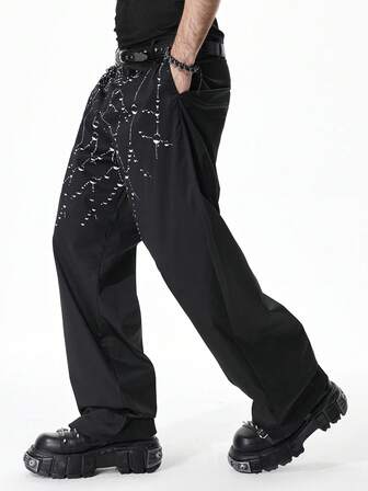 Pantalones con estampado de telaraña de moda para hombres