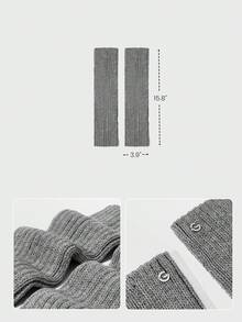 GLOWMODE 1 Pair CozySlouch Synthetic Warm Soft Insulating Metallic Logo Straight-Leg Slouch Socks Autumn Winter Outdoors Daily Active Wear - Dark Grey - View 4