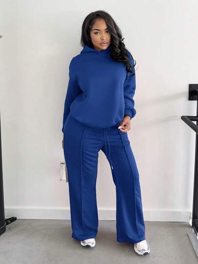 Alexandranx 夏季女装简约休闲纯绿色套头衫连帽长袖连帽衫无抽绳超大码