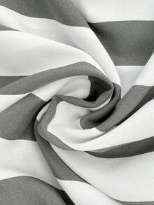 SHEIN 孕妇条纹圆领短袖口袋休闲连衣裙 - 灰色 - 查看 7