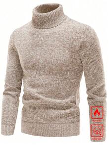 Manfinity Homme Men's Casual Turtleneck Long Sleeve Knit Pullover Sweater