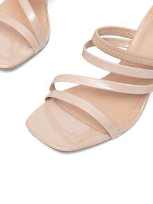 CUCCOO SZL Fashionable Apricot Color Dual-Wear High Heel Sandals, Suitable For Commuting, Dating, Gatherings, Parties, Weddings And Other Occasions Prom Heels Summer Shoes - Apricot - View 6