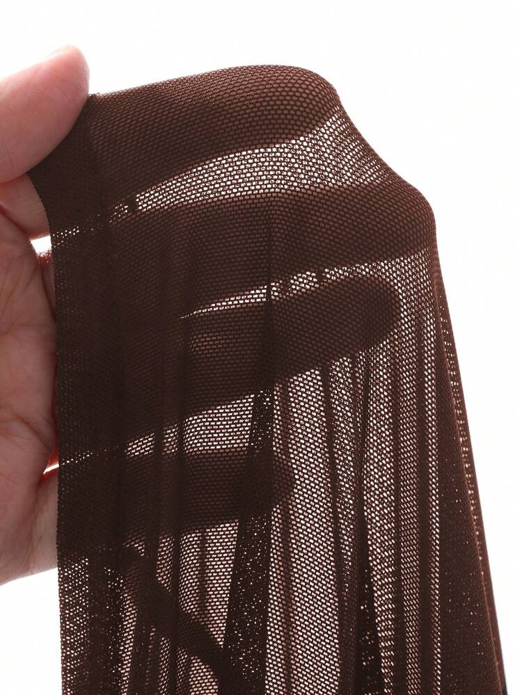 Sheer Mesh Shoulder Cutout Fitted Sexy Nightgown For Women Lingerie For Women