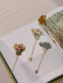 Cirelle Vintage Bookmark Floral Language Minimalist Aesthetic Literary Style Page Clip Gift For Students Teachers Readers - Multicolor - View 1