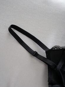 1pc Sexy Lace Simple Gather Small Bust Enhancing Underwire Bra